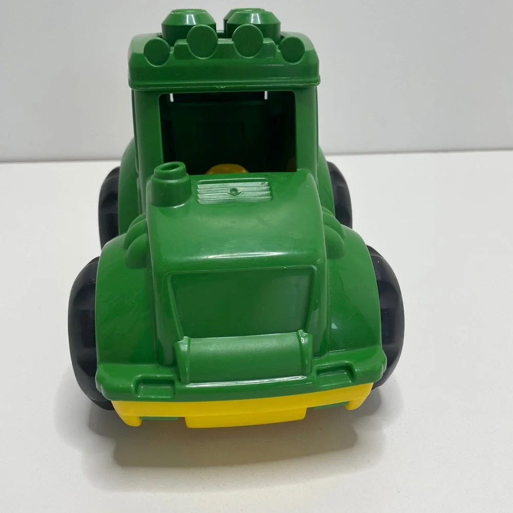 Mega Bloks John Deere Green Tractor Toy with Farmer Figure Block Buddy Set